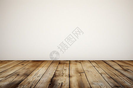 橡木木地板白墙下的木地板背景