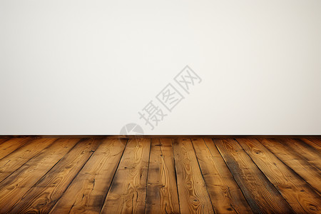 木质地板和白墙背景图片