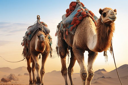 骆驼的沙漠之旅图片