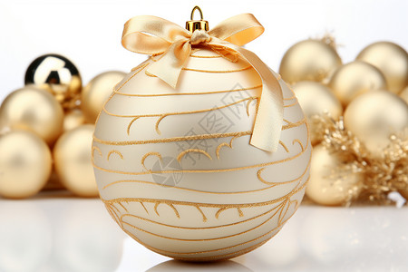 圣诞季节中的白金装饰背景图片
