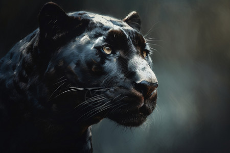 暗夜里的黑豹背景图片