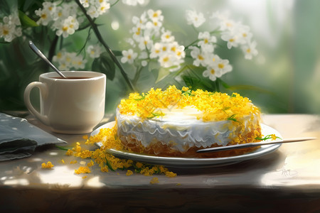 桂花奶油蛋糕图片