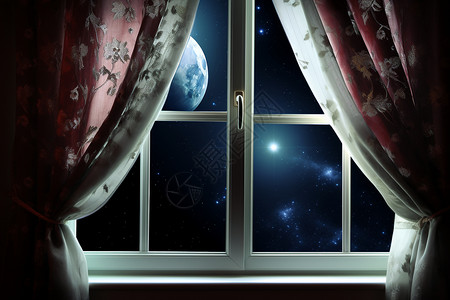 夜晚之窗背景图片