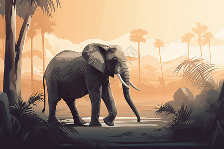 大象穿越丛林图片