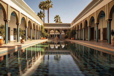 摩洛哥酒店摩洛哥露天庭院背景