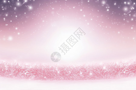 闪亮的粉色雪花背景图片