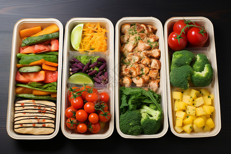 美味健康的午餐盒背景图片