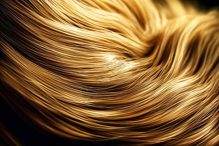 毛发种植光泽动人的金色发丝插画