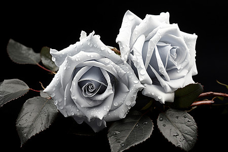 玫瑰花黑白照片图片