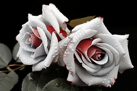 红白相间的玫瑰花背景图片