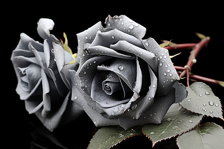 灰色的玫瑰花背景图片