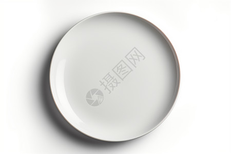 餐叉陶瓷盘餐具一只简单的白盘背景
