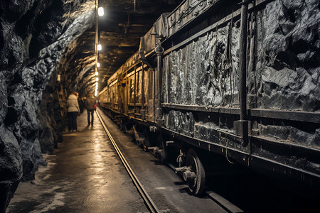 矿井中的火车图片