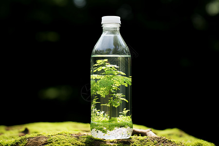 饮料瓶素材水瓶里的绿植设计图片