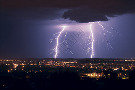 闪电照片素材夜空中的雷雨背景