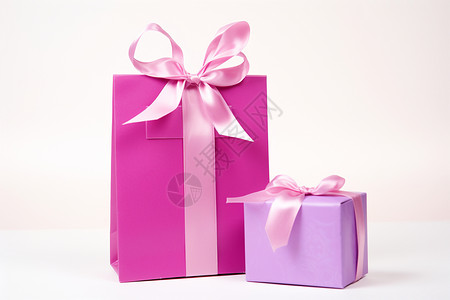 粉红色的礼品袋背景图片