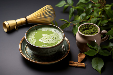 日式抹茶传统日本仪式的抹茶背景