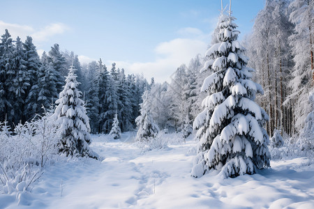 圣诞节风景幻境中的雪原背景