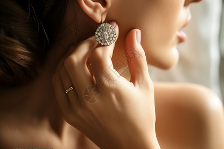 美丽的珠宝耳环高清图片