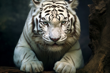 老虎爪子森林中的老虎背景
