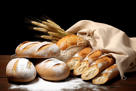 法式面包背景图片