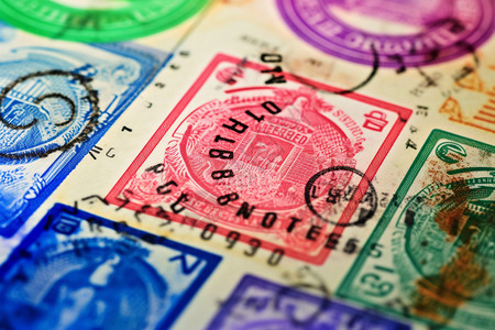 多国邮票背景图片