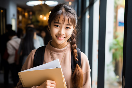 亚洲女性学生背景图片