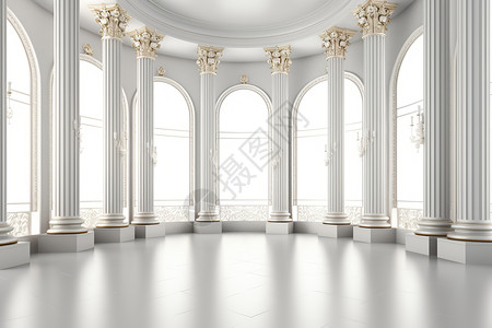 大理石大厅华丽的古典风格建筑设计图片