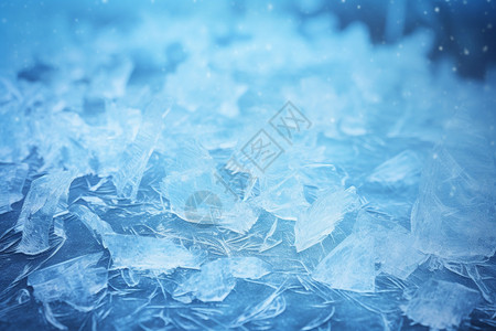 冰裂痕结冰的水面设计图片