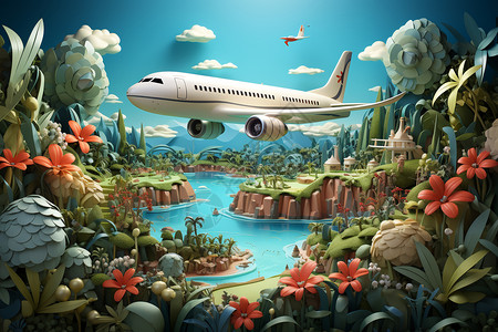 椰树岛屿旅行天堂设计图片