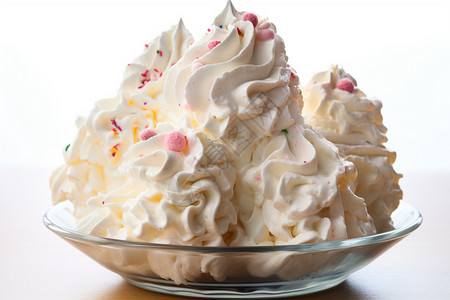 美味的奶油冰淇淋图片