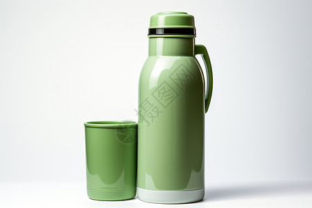 绿色塑料保温瓶图片