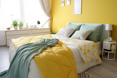 温暖被子温暖的北欧现代家居卧室场景设计图片