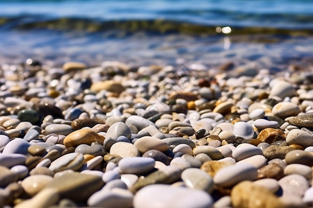 沙滩上的小石子背景图片