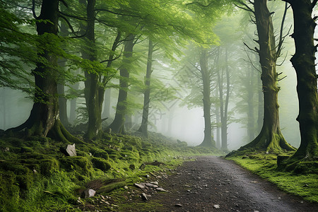迷雾森林的美丽景观图片
