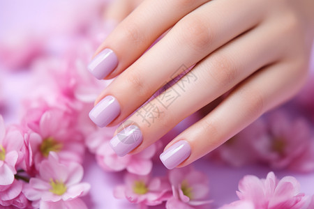 美丽的紫色指甲背景图片