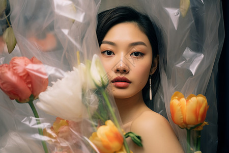 创意美感的亚洲女子图片
