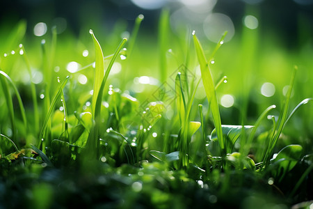 夏日草坪上的青绿之美图片