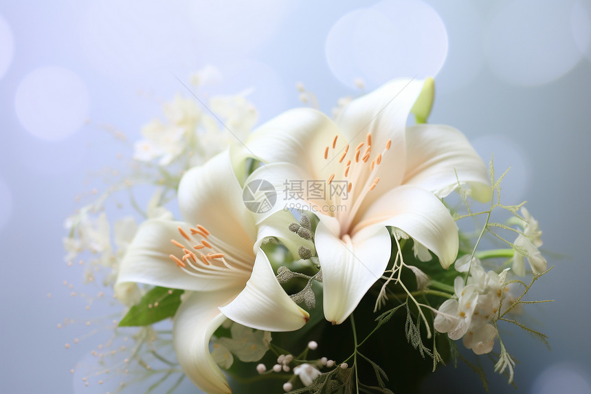 美丽的百合花花瓶图片
