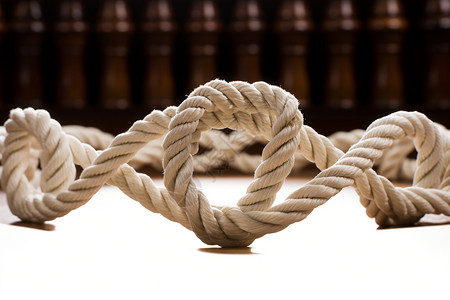 绑成绳结的绳子高清图片