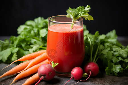 清新健康的胡萝卜汁背景图片