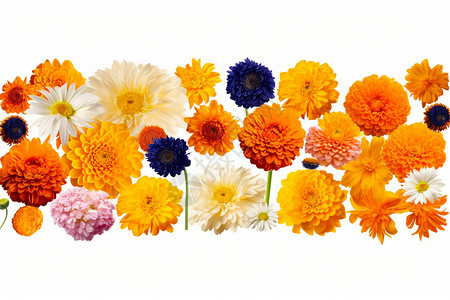混合花园花卉的集合背景图片