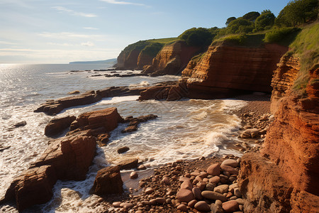 壮观的岩石沙滩景观图片