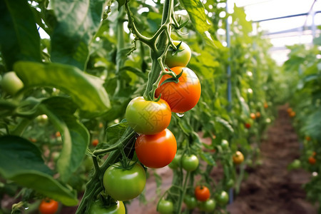 番茄农场农场中成熟的番茄果实背景