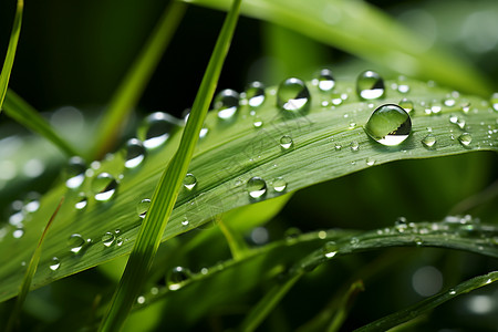滴落在绿叶上的雨滴背景图片