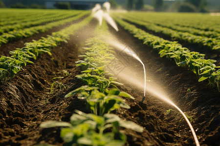 农田中的灌溉机器图片