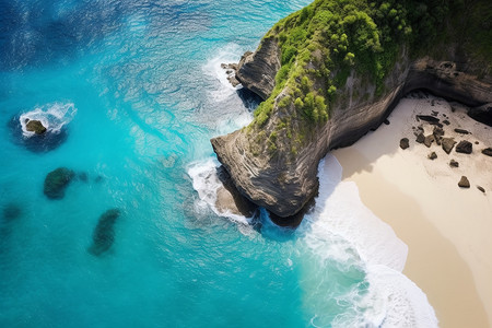 海中岛屿上的沙滩高清图片