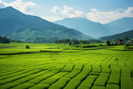 宁静的乡间稻田景观图片