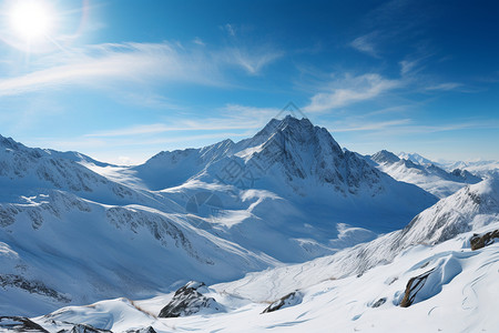 自然阿尔卑斯欧洲阿尔卑斯的雪山背景