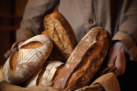 手工制作的面包背景图片